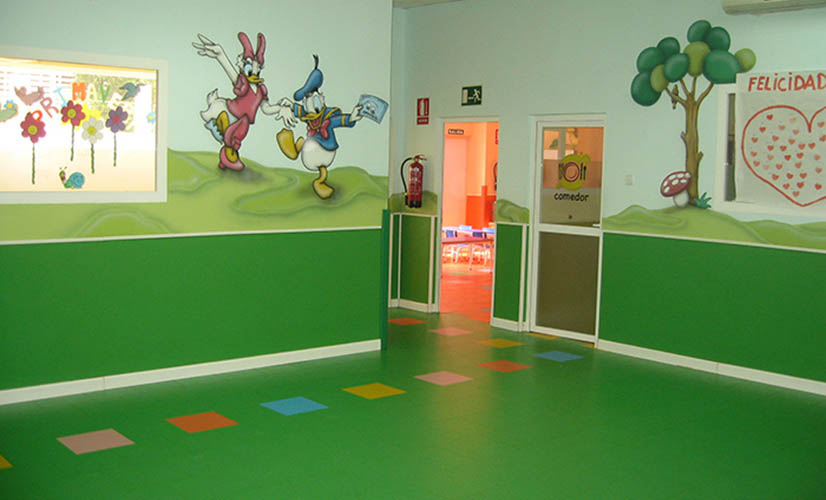 Floors and wall covering - Rainbow - Kindergarten Hallway