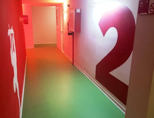 8 years of Acoustyl Uni flooring in a hostel