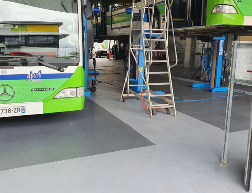 Bus workshop chooses Modulfix industrial tiles