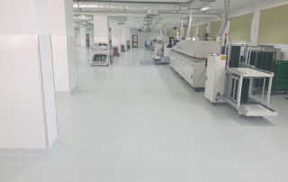 Conductive vinyl flooring with electrostatic charge control Conductive vinyl flooring with electrostatic charge control