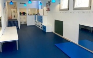 Rainbow blue nursery floor