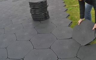 Installation of turf protection tiles - Bergo Solid