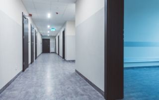 Fusion school hallway flooring