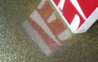 Glossy pvc flooring with glitter for events Gala black gold