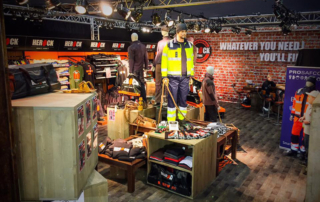 Vintage parquet-like printed carpet for Studio corner store