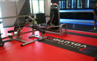 Screen-printed Modulfix sports floor tiles