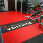 Screen-printed gym floor