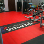 Screen-printed gym floor