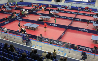 Sportex Racket red vinyl ping pong table tennis floor