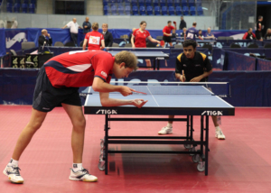 Red pvc flooring for table tennis Sportex Racket Main