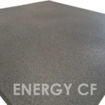 Rubber sports flooring in 100x100cm tiles with smooth surface Energy CF 40