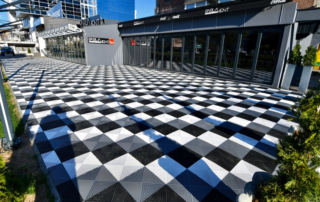 Terrace plastic tiles Bergo Unique white black