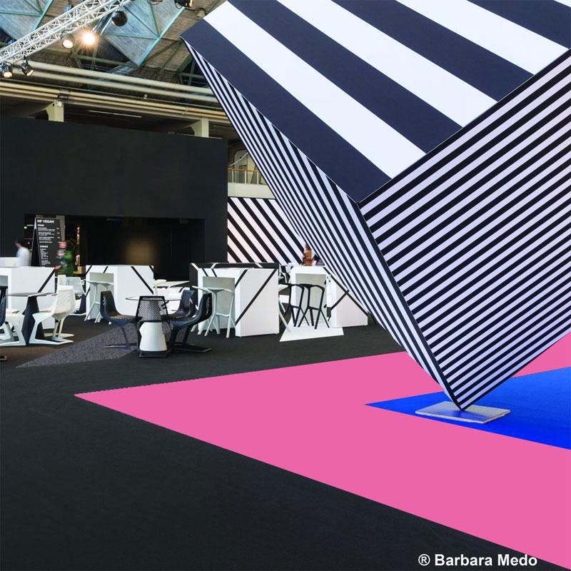 Neon fluorescent carpeting for trade shows Neon fluorescent carpeting for trade shows