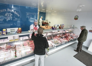 PVC flooring in rolls to prevent falls, ideal for butchers or fishmongers.