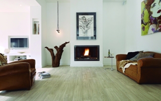 Rigid PVC parquet type slats, model Galaxy Wood SPC 55, for restaurants, hotels, cafeterias, homes.