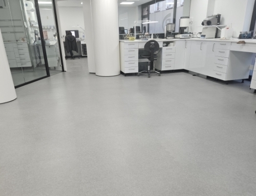 Dental implant lab installs Decolock PVC tile