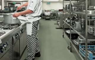 Suprasafe 25 R12 Class 3 green anti-slip vinyl floor for industrial kitchens