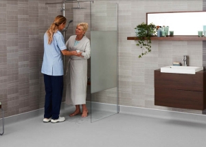 Hydrosafe R11 non-slip vinyl flooring for showers