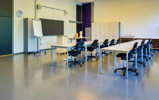 Podium rubber tile in classrooms