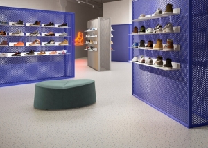 Bosco Compact vinyl flooring in roll type terrazzo for tents