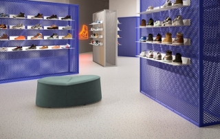 Bosco Compact vinyl flooring in roll type terrazzo for tents
